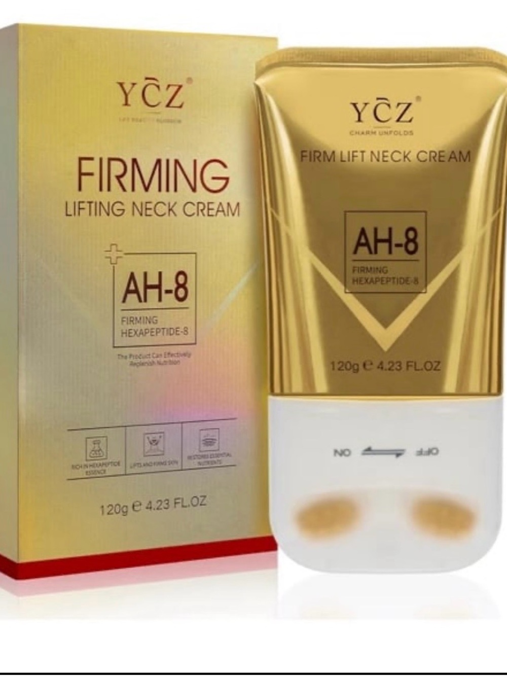 YCZ AH-8 Firming Lifting Neck Cream - Gold/White